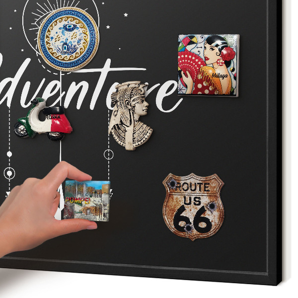Panou magnetic mural decorativ cadru negru Aventura te așteaptă