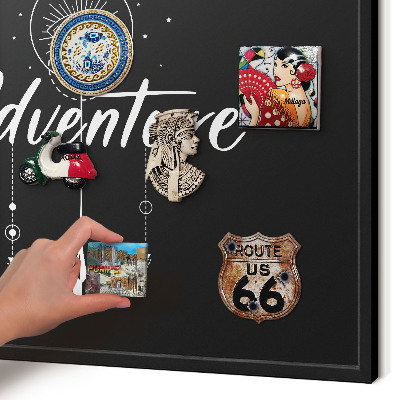 Panou magnetic mural decorativ cadru negru Aventura te așteaptă