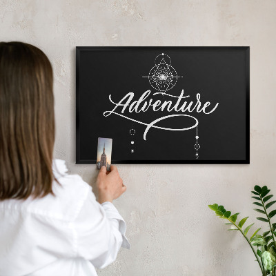 Panou magnetic mural decorativ cadru negru Inspirație de călătorie