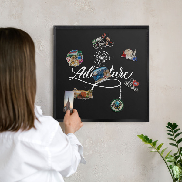 Panou magnetic mural decorativ cadru negru Inspirație de călătorie