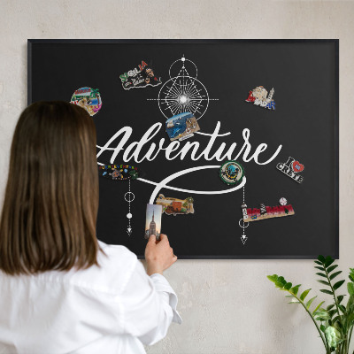 Panou magnetic mural decorativ cadru negru Inspirație de călătorie