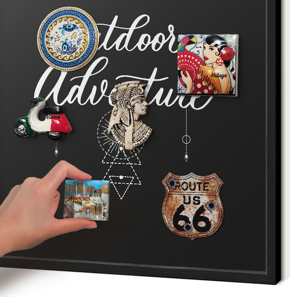 Panou magnetic mural decorativ cadru negru Aventură în aer liber