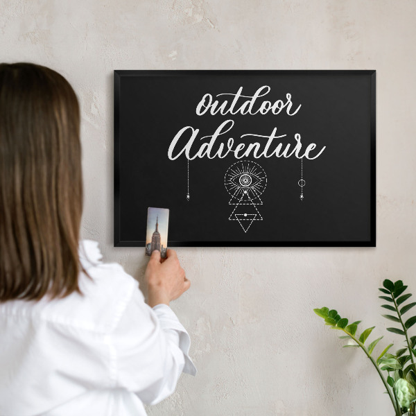 Panou magnetic mural decorativ cadru negru Aventură în aer liber