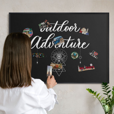 Panou magnetic mural decorativ cadru negru Aventură în aer liber
