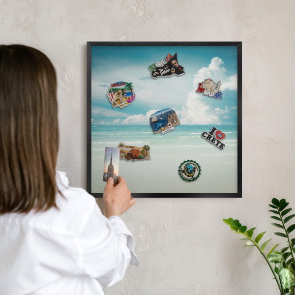 Panou magnetic mural decorativ cadru negru Armonie maritimă