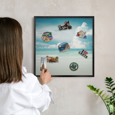Panou magnetic mural decorativ cadru negru Armonie maritimă
