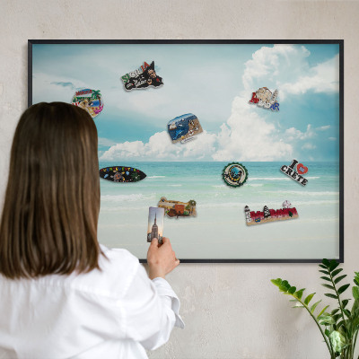 Panou magnetic mural decorativ cadru negru Armonie maritimă