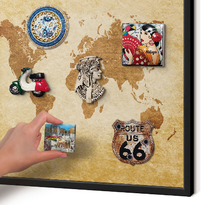 Panou magnetic mural decorativ cadru negru Hartă vintage
