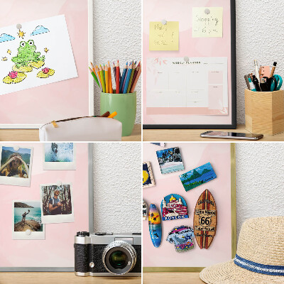 Panou magnetic mural decorativ cadru negru Roz delicat