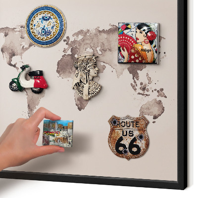 Panou magnetic mural decorativ cadru negru Harta lumii