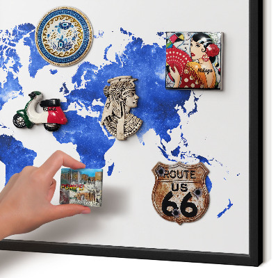 Panou magnetic mural decorativ cadru negru Harta lumii