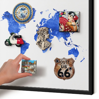 Panou magnetic mural decorativ cadru negru Harta lumii