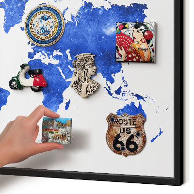 Panou magnetic mural decorativ cadru negru Harta lumii