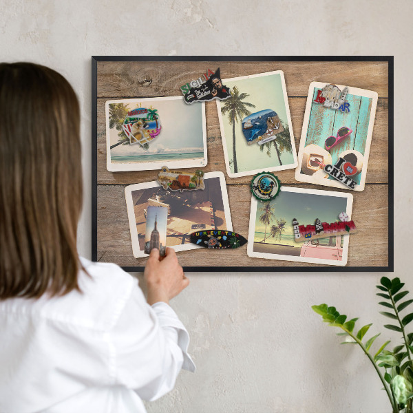 Panou magnetic mural decorativ cadru negru Nostalgie de sărbători