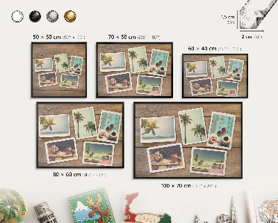 Panou magnetic mural decorativ cadru negru Nostalgie de sărbători
