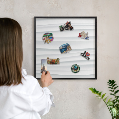 Panou magnetic mural decorativ cadru negru Valuri albe