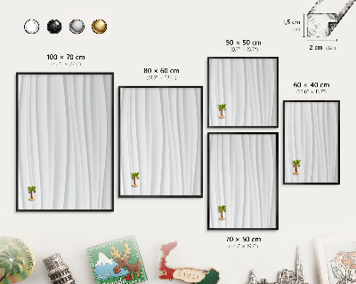 Panou magnetic mural decorativ cadru negru Valuri albe