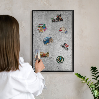 Panou magnetic mural decorativ cadru negru Model de beton