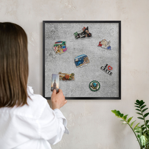 Panou magnetic mural decorativ cadru negru Model de beton