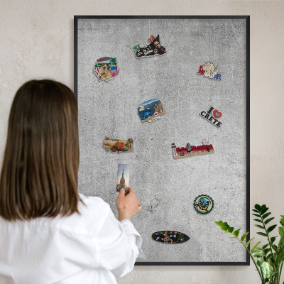 Panou magnetic mural decorativ cadru negru Model de beton