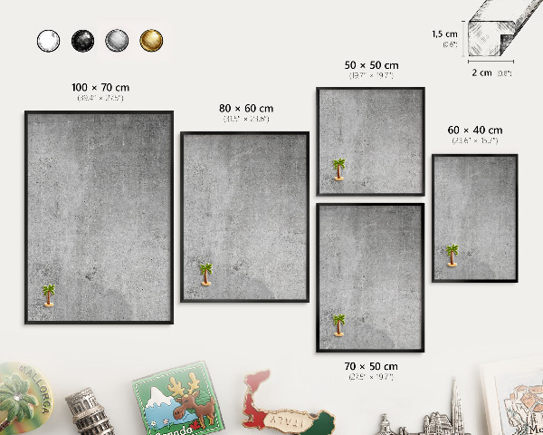 Panou magnetic mural decorativ cadru negru Model de beton