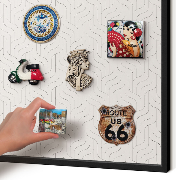 Panou magnetic mural decorativ cadru negru Valuri line