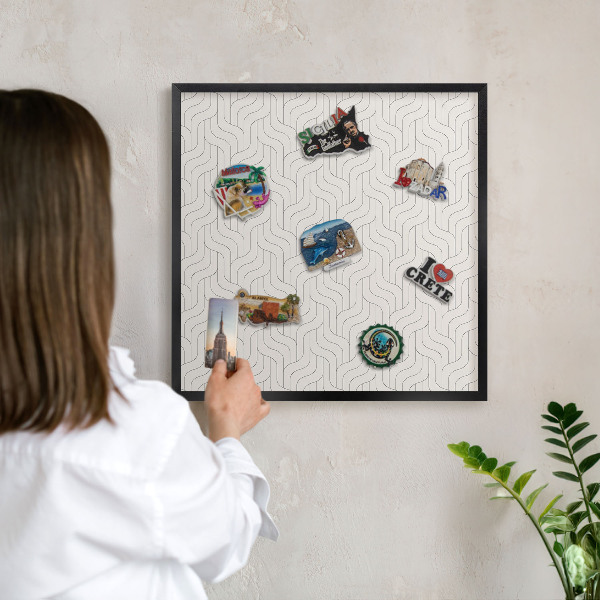 Panou magnetic mural decorativ cadru negru Valuri line