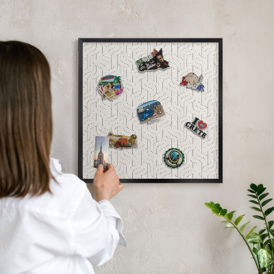 Panou magnetic mural decorativ cadru negru Valuri line