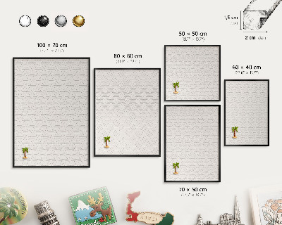 Panou magnetic mural decorativ cadru negru Valuri line