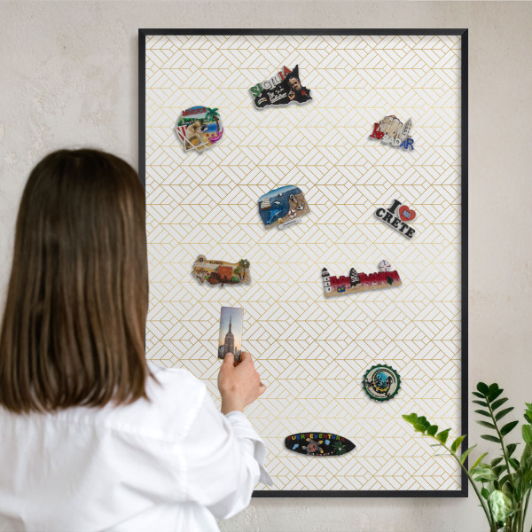 Panou magnetic mural decorativ cadru negru Geometria frunzelor