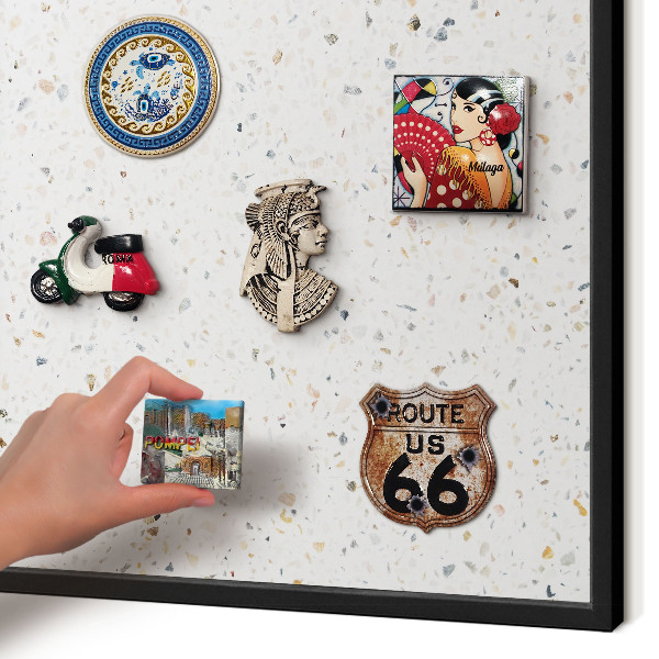 Panou magnetic mural decorativ cadru negru Model de terrazzo