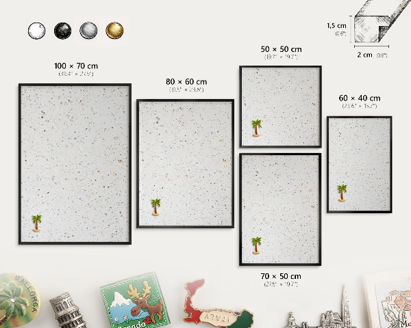 Panou magnetic mural decorativ cadru negru Model de terrazzo