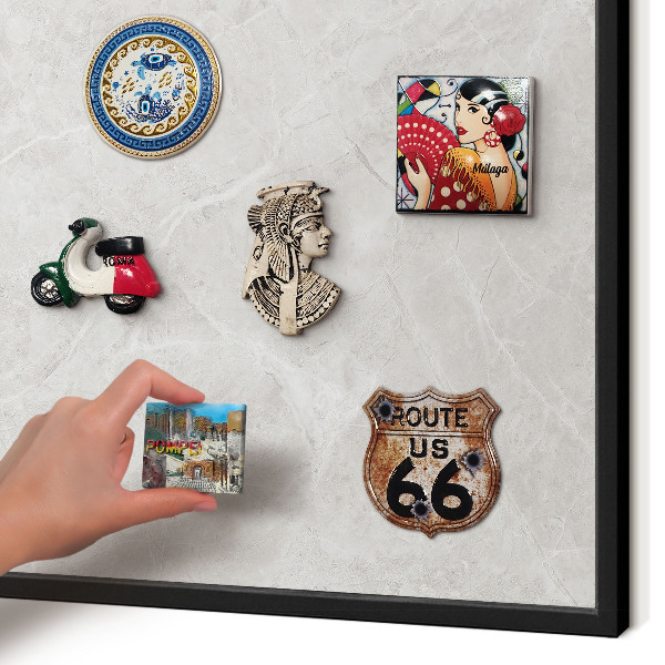 Panou magnetic mural decorativ cadru negru Marmură gri