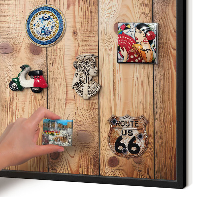 Panou magnetic mural decorativ cadru negru Scânduri de lemn