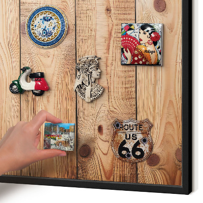 Panou magnetic mural decorativ cadru negru Scânduri de lemn