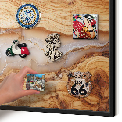 Panou magnetic mural decorativ cadru negru Eleganță din lemn