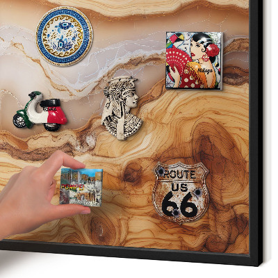 Panou magnetic mural decorativ cadru negru Eleganță din lemn