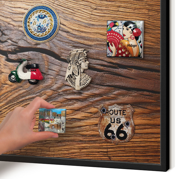 Panou magnetic mural decorativ cadru negru Textură lemn