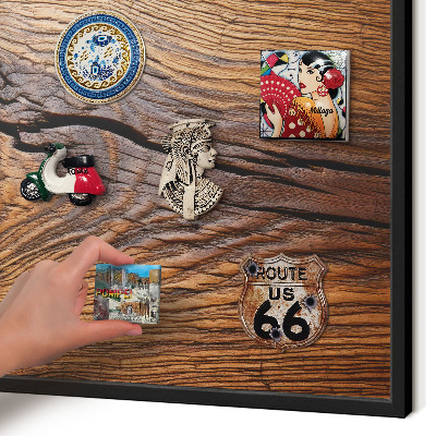 Panou magnetic mural decorativ cadru negru Textură lemn