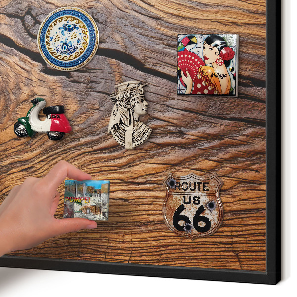 Panou magnetic mural decorativ cadru negru Textură lemn