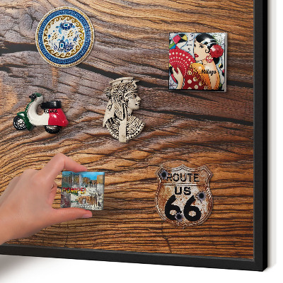 Panou magnetic mural decorativ cadru negru Textură lemn