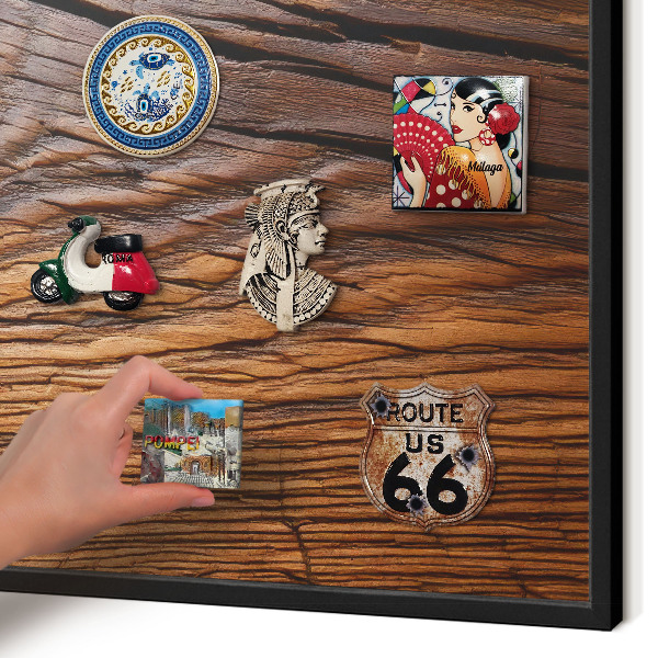 Panou magnetic mural decorativ cadru negru Textură lemn