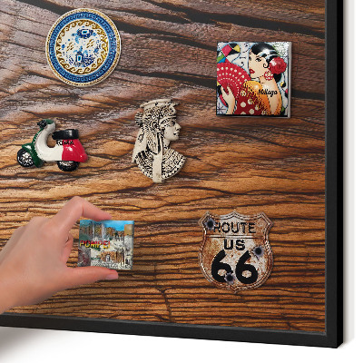 Panou magnetic mural decorativ cadru negru Textură lemn