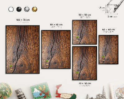 Panou magnetic mural decorativ cadru negru Textură lemn