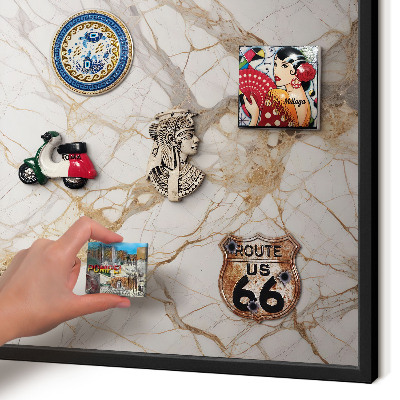 Panou magnetic mural decorativ cadru negru Eleganța marmurei