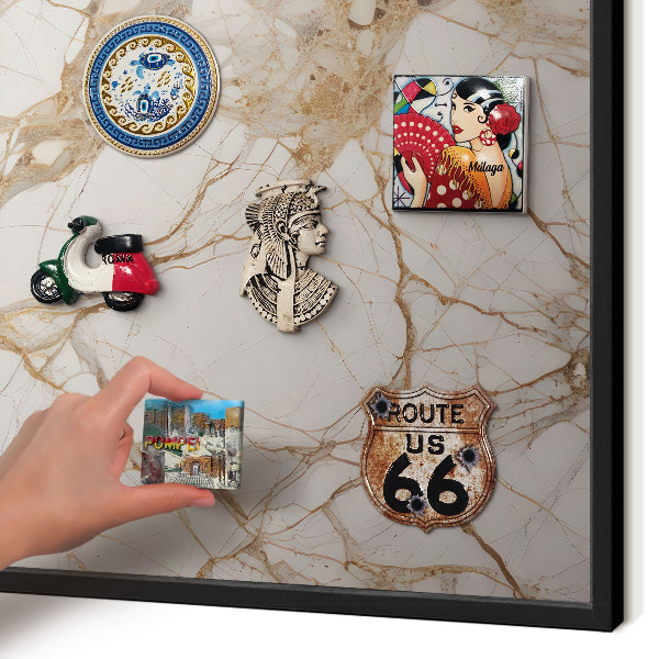 Panou magnetic mural decorativ cadru negru Eleganța marmurei