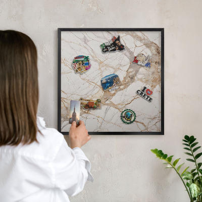 Panou magnetic mural decorativ cadru negru Eleganța marmurei