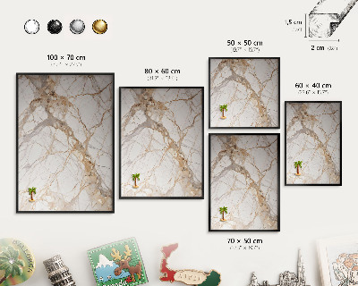 Panou magnetic mural decorativ cadru negru Eleganța marmurei