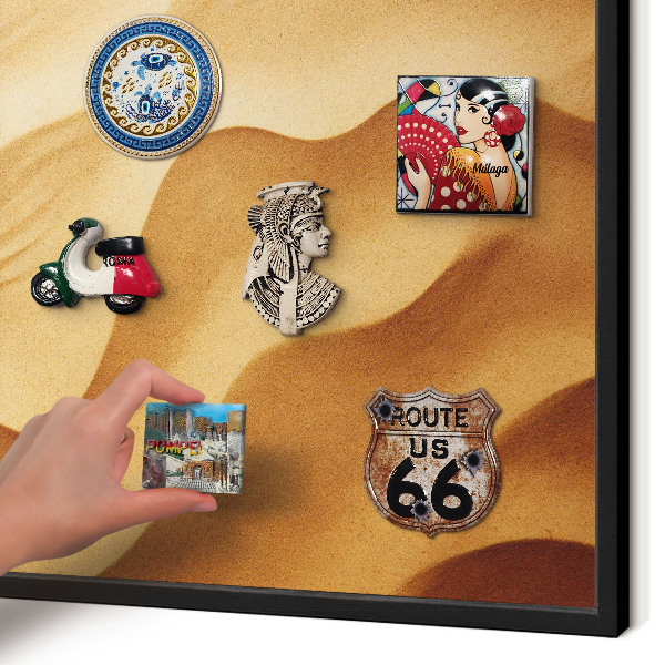 Panou magnetic mural decorativ cadru negru Valuri de nisip