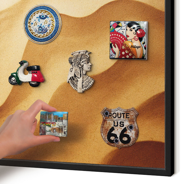 Panou magnetic mural decorativ cadru negru Valuri de nisip